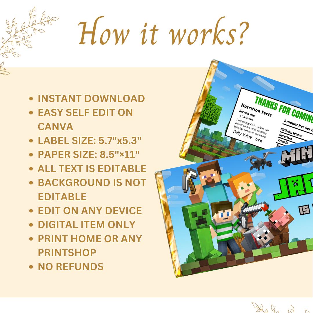 Editable Candy Wrapper Canva Template