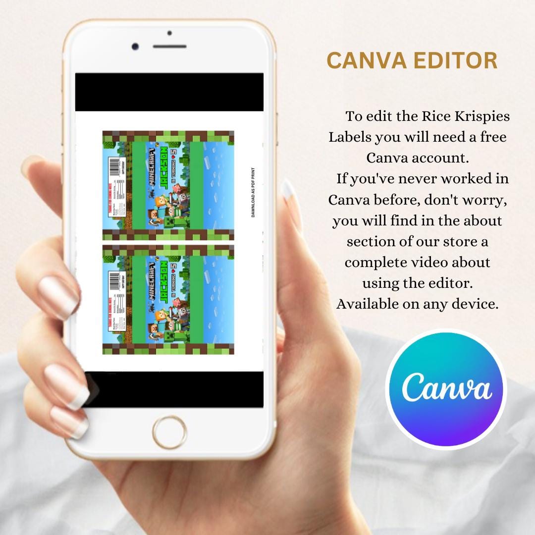 Minecraft Rice Krispies Treats Wrapper Label Minecraft Game Rice Krispie Label Birthday Party Bundle Steve and Alex Party Treats MIN01