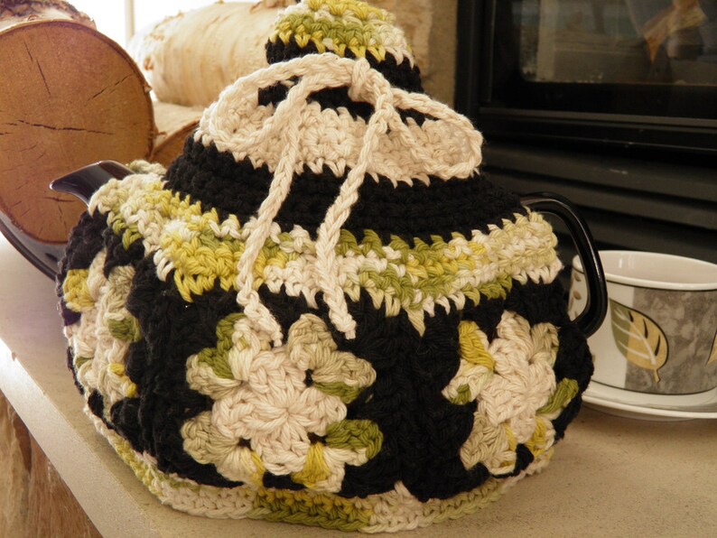 Granny Square Tea Cozy Crochet Pattern PDF Download Only Wee Designs image 2