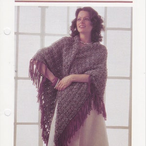 Vintage Fringed Shawl Knitting Pattern - Wrap - Accessories - Easy to Knit - Pattern Only - PDF - Digital Delivery