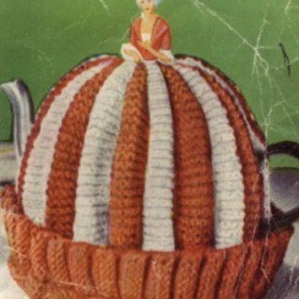 Vintage 1950's Tea Cozy Doll Knitting Pattern PDF