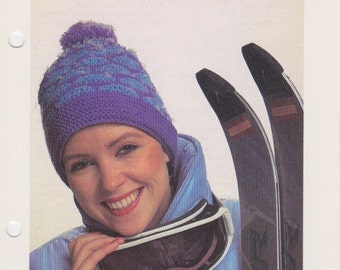 Ladies Ski Hat - Winter Accessory - Vintage - Easy to Crochet - Pattern Only - PDF - Digital Delivery