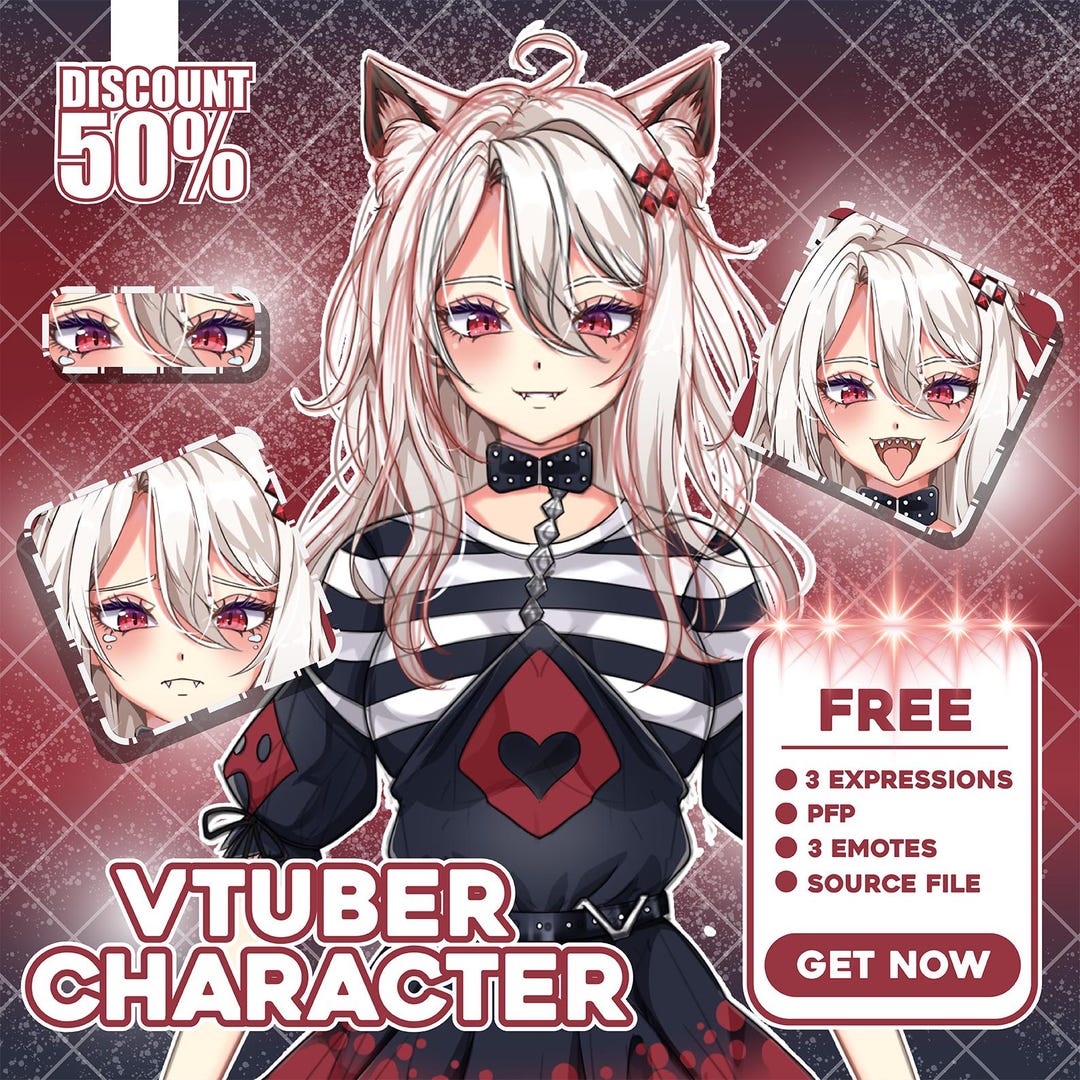 Custom Live2d Vtuber Model: Character Design, Rigging & Animation - Etsy