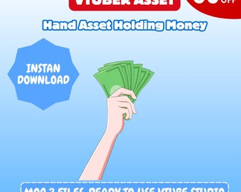 Rigged Vtuber Hand Asset: Holding Money Prop (MOC3 File)