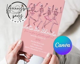 Editable Ghouls Night Out Halloween Invitation Template (Digital Download)
