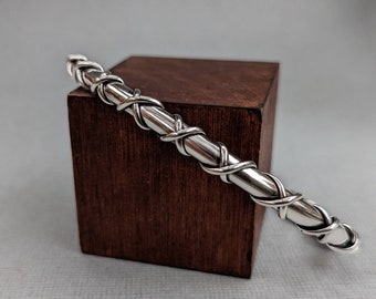 Sterling Silver Men's Wrap Cuff Bracelet handmade