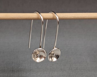 Sterling Silver Spoon Flower Earrings handmade