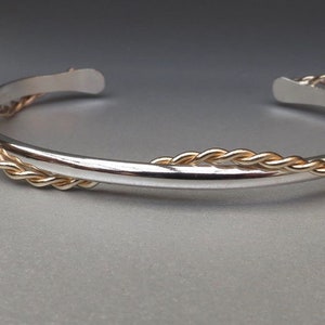 Sterling Silver cuff with Gold Filled Rope