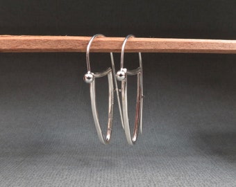 Sterling Silver Triangle Hoop Earrings handmade