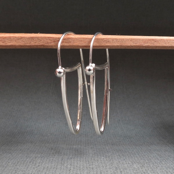 Sterling Silver Triangle Hoop Earrings handmade