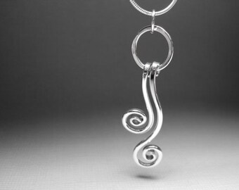 Sterling Silver Curls Necklace handmade