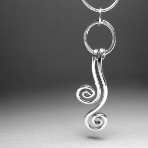 Sterling Silver Curls Necklace handmade