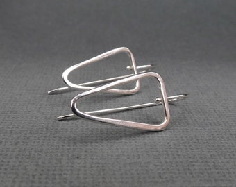 Sterling Silver Simple Triangle Earrings handmade