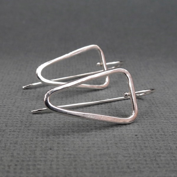 Sterling Silver Simple Triangle Earrings handmade