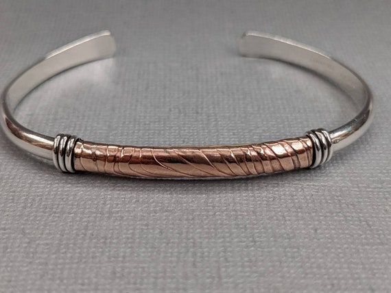 STERLING SILVER COPPER FILLED BANGLE STERLING SILVER COPPER FILLED BANGLE