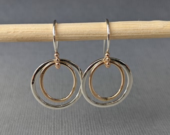 Sterling Silver Gold Halo Earrings handmade