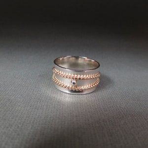 Sterling Silver Ring with Gold filled Beaded Spinners handmade image 2