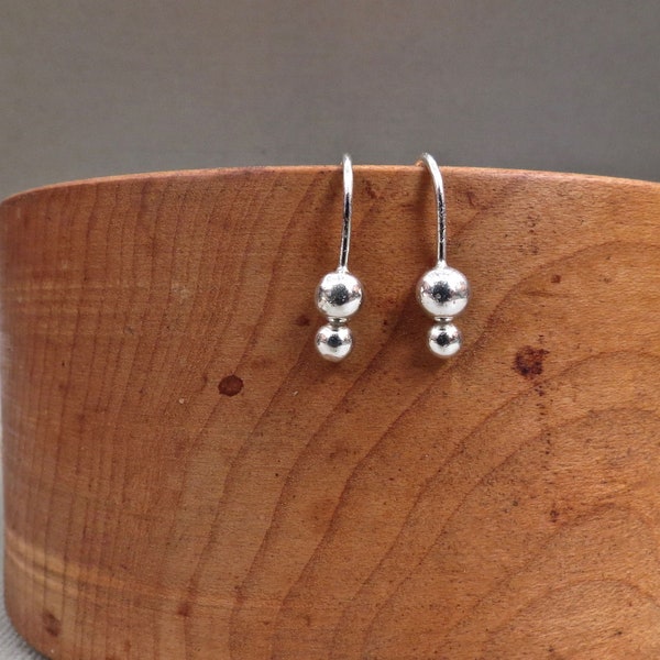 Sterling Silver Mini Double Dots Earrings