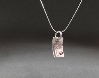 Sterling Silver Square Textured Necklace