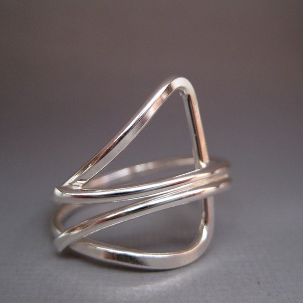 Sterling Silver Angles Contemporary Ring handmade