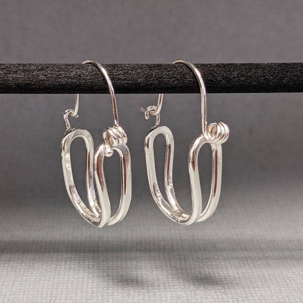 Sterling Silver Thick Hinged Hoops handmade