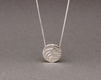 Sterling Silver Circle Moon Stacked Pendent