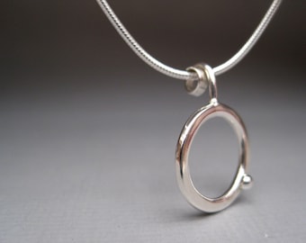 Sterling Silver Circle Dot Necklace handmade