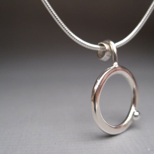 Sterling Silver Circle Dot Necklace handmade