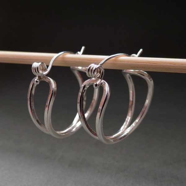 Sterling Silver Open Hinged Hoops handmade