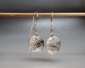 Sterling Silver Primitive Coin Earrings handmade