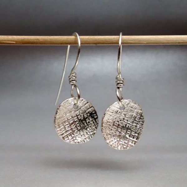 Sterling Silver Primitive Coin Earrings handmade