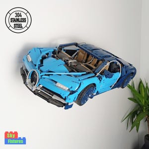 Horizontale Wandhalterung für LEGO Technik Bugatti Chiron 42083 Edelstahl