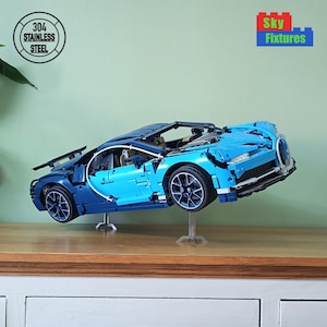 Ausstellungsständer für LEGO Technik Bugatti Chiron 42083 Edelstahl