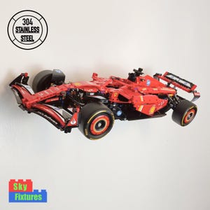Horizontal Wall Mount Bracket for LEGO Technic Ferrari SF-24 F1 Car 42207 Stainless Steel