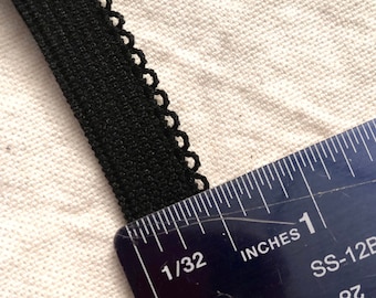 1/2" black lingerie elastic - soft stretch 13mm wide