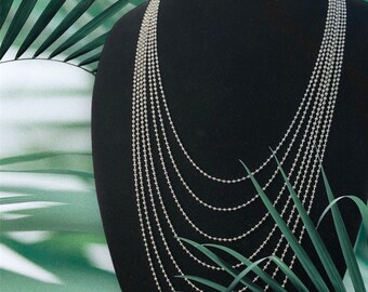 Ballchain necklace cascade - 7 strands Bring elegance to a classic simple chain!