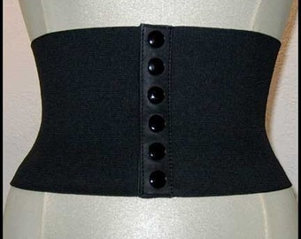 ANY SIZE - 80s style elastic and leather stretch belt FREE Shipping!