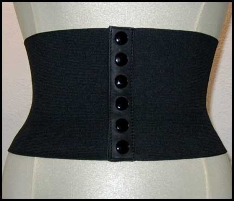 ANY SIZE 80s style elastic and leather stretch belt FREE Shipping image 1