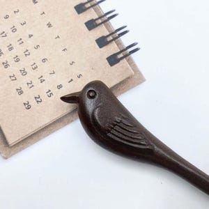 Hand Carved Bird Hair Fork, Wooden Bird Hair Stick, Cute Wooden Hairpin Birthday Gift, Miniature Bird Wooden Hair Accessories Gifts for Her
