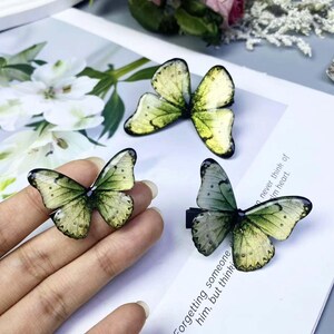 Handmade Butterfly Hair Clip, Green Morpho Butterfly Hair Clip, Cute Butterfly Side Hair Clip Birthday Gift, Butterfly Hair Accessories Gift