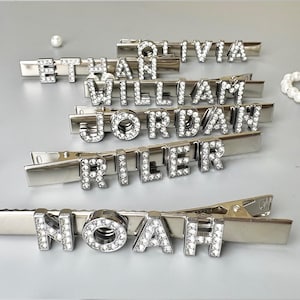 Custom Name Party Hair Clip Hair Accessories Gift, Personalized Word Name Diamante Rhinestone Hair Clip, Custom Name Hair Clips Gift for Her