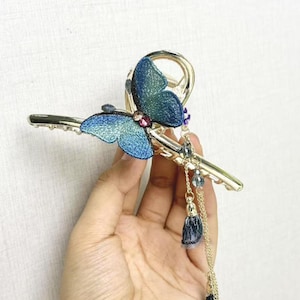 Handmade Butterfly Hair Clip, Blue Butterfly Hair Clips, Handmade Butterfly Hair Clips Birthday Gift Butterfly Hair Accessories Gift for Her