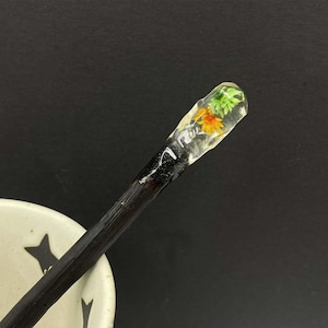 Wooden Dried Flower Hairpin,, Unique Resin Flower Wooden Hairpin Hair Stick Gifts, Cute Flower Wood Hair Stick Decor, Wooden Hair Adornment