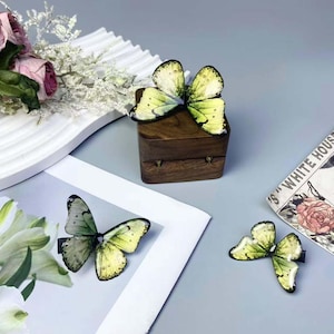 Handmade Butterfly Hair Clip, Green Morpho Butterfly Hair Clip, Cute Butterfly Side Hair Clip Birthday Gift, Butterfly Hair Accessories Gift