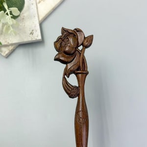 4Pcs Mini Wooden Flower Hairpin, Unique Flower Wood Hair Stick, Hair Stick Gifts, Cute Flower Wood Hair Stick Decor, Wooden Hair Adornment