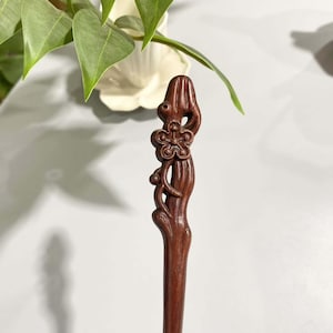 Unique Flower Wood Hair Stick, 5Pcs Mini Wooden Flower Hairpin, Hair Stick Gifts, Cute Flower Wood Hair Stick Decor, Wooden Hair Adornment