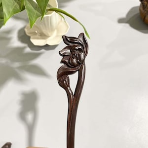Unique Flower Wood Hair Stick, 5Pcs Mini Wooden Flower Hairpin, Hair Stick Gifts, Cute Flower Wood Hair Stick Decor, Wooden Hair Adornment
