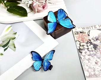 Schmetterlings-Haarspangen Set – Bewegliche Glitzerclips Für Mädchen & Frauen