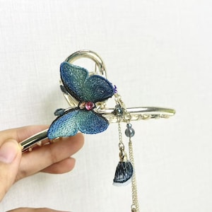 Handmade Butterfly Hair Clip, Blue Butterfly Hair Clips, Handmade Butterfly Hair Clips Birthday Gift Butterfly Hair Accessories Gift for Her
