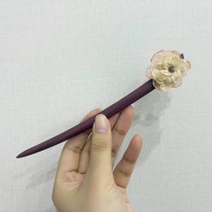 Miniature Wooden Flower Hairpin, Unique Flower Wood Hair Stick, Hair Stick Gifts, Cute Flower Wood Hair Stick Decor, Wooden Hair Adornment